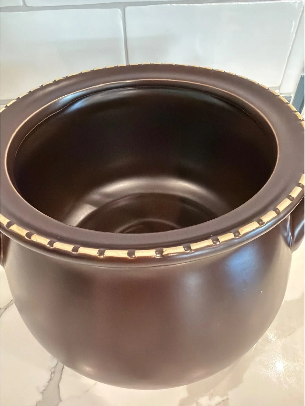 Vintage Brown Ceramic Soup Tureen with Lid